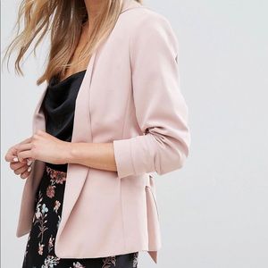 Pink tie-front blazer